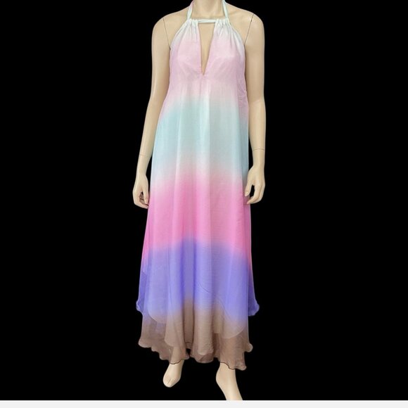 PilyQ Dress Multi Color Halter Long Summer Coverups - Picture 3 of 12